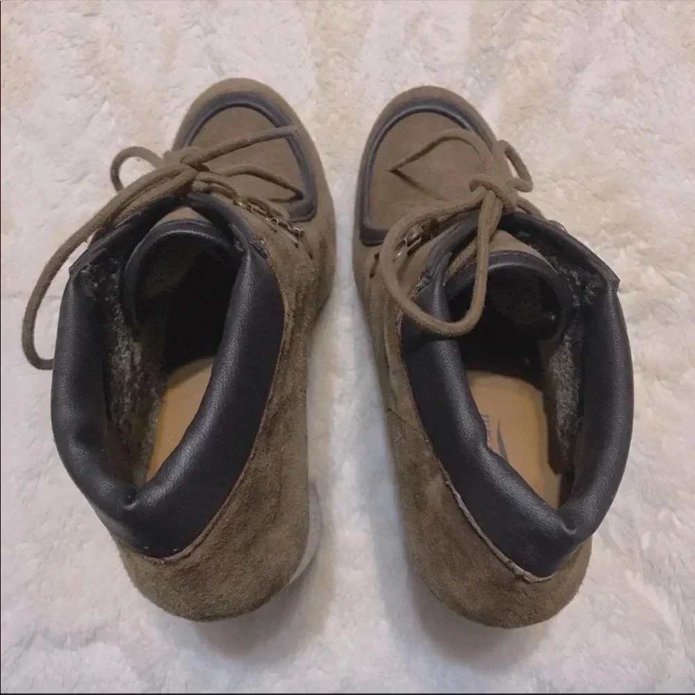 Lucky Brand Lace Up Chukka Platform Booties Cendara Ankle Boot High-Heel 8.5 - Picture 8 of 8